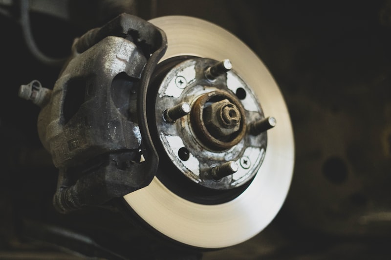 Brake disc and caliper close-up